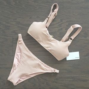 Kenise Ribbed Bikini Set - Blush